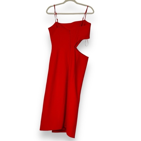 San Sloane Perrey Cut out Midi Dress in Vibrant Orange NWT - Picture 8 of 8
